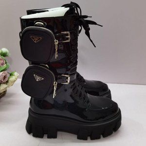 Prada Monolith Double Pouch Combat Boots